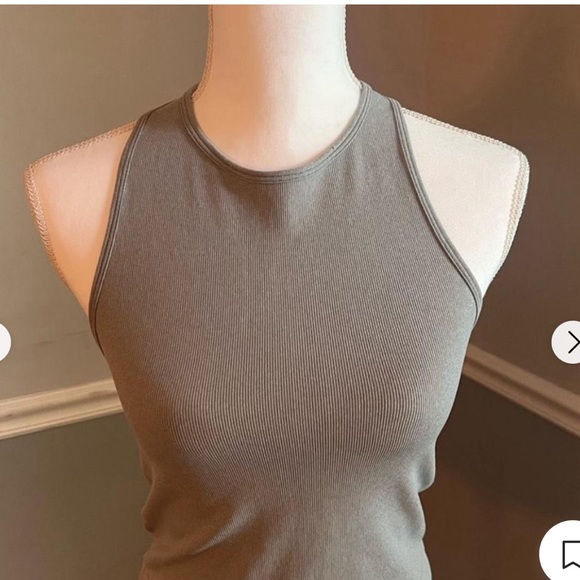 Free People Gray Tank Crop Top Racer Back - Picture 4 of 5